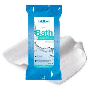 Impreva Bath Sage Comfort Rinse-Free Wipes with Aloe - Unscented, 8 x 8 Inch, Soft Pack