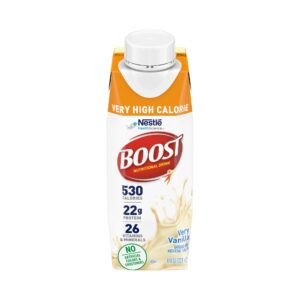 Boost? Very High Calorie Vanilla Nutritional Drink * 8 oz Reclosable Carton for Adults