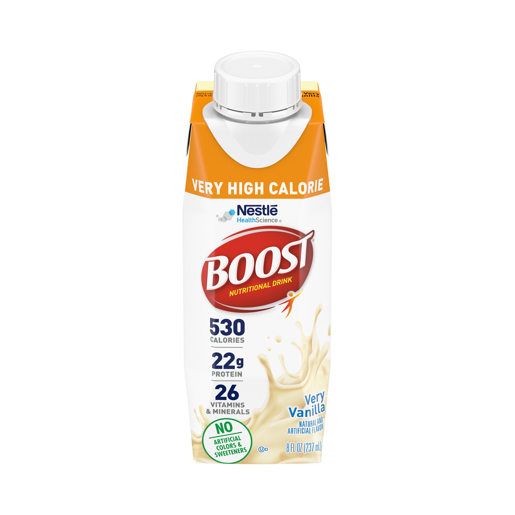 Boost? Very High Calorie Vanilla Nutritional Drink * 8 oz Reclosable Carton for Adults