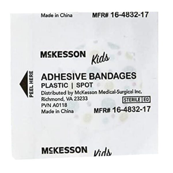 McKesson Kids* Round Adhesive Spot Bandages - 1 Inch Assorted Prints, Sterile, Latex-Free - Image 3