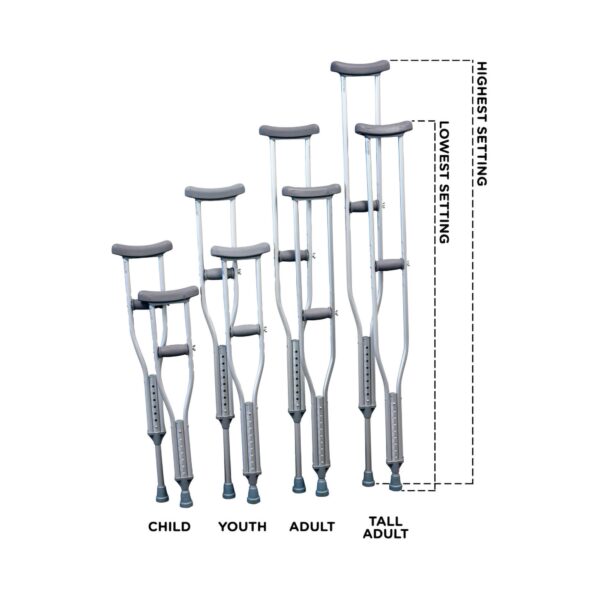 PremierPro* Underarm Crutches for Adults, 45 to 53 Inch Height Adjustment - Image 3