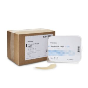 McKesson Skin Barrier 1/3 Arc Strip – Secure Ostomy Pouch Protection with Water-Resistant Design