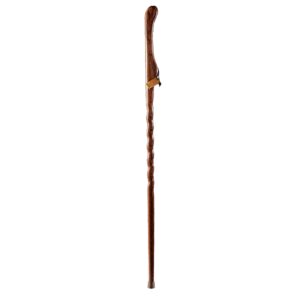 Brazos Twisted Oak Hitchhiker Handcrafted Walking Stick - 58 Inch Red Oak with Rubber Tip