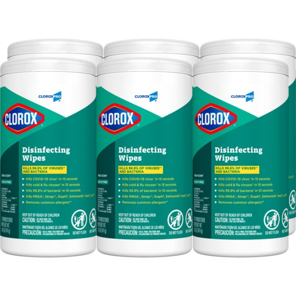 CloroxPro Clorox Disinfecting Wipes Fresh Scent – 75 Count Canister - Image 3