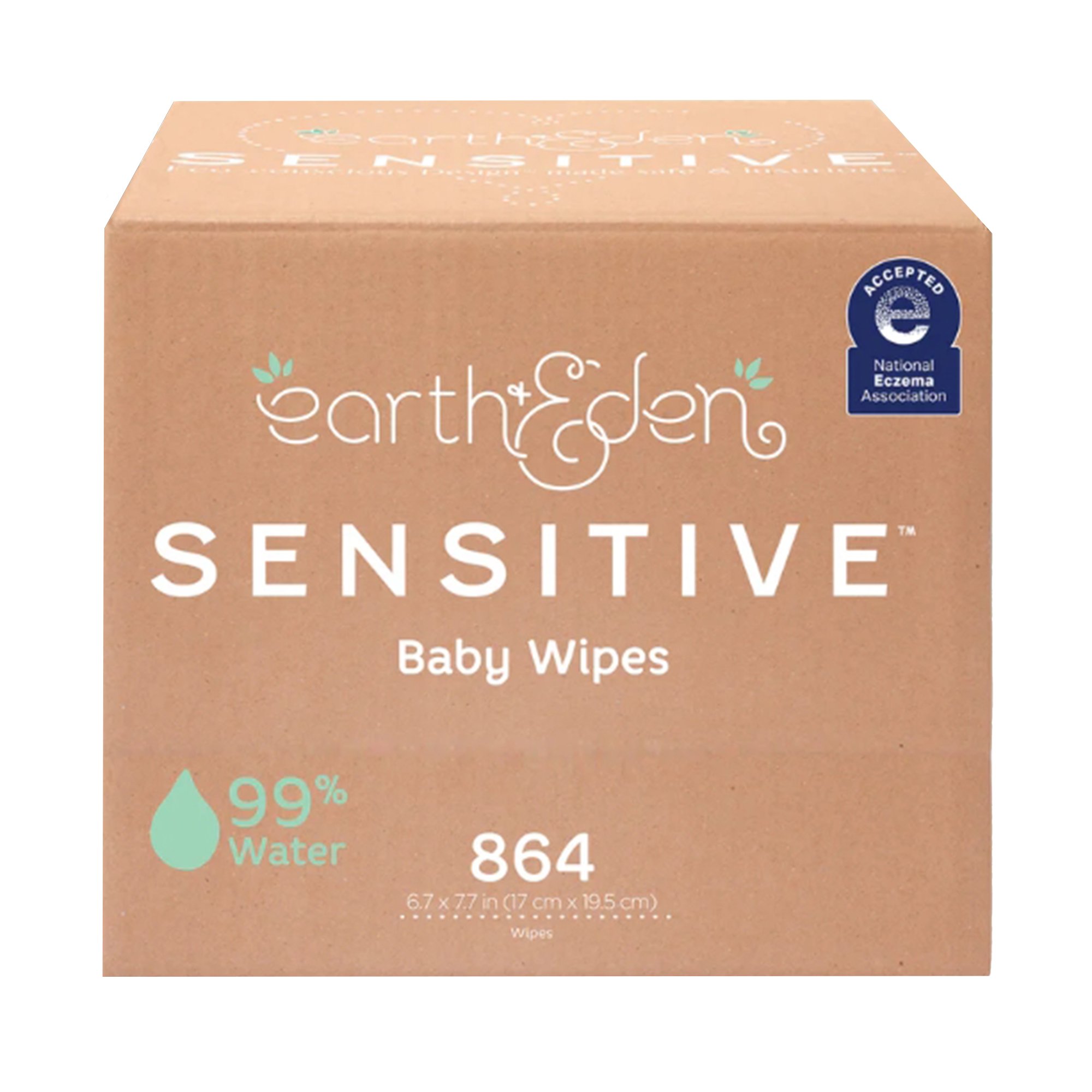 Earth & Eden Sensitive Baby Wipes - 6.7 x 7.7 Inch, 72 Count per Pack