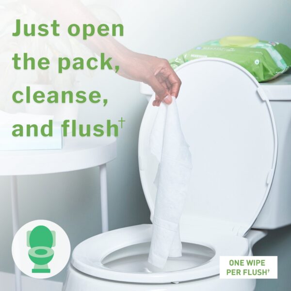 McKesson Flushable Wet Wipes XL Unscented - 96 Count Pack with Snap-Lid, Skin-Friendly and Septic Safe - Image 3
