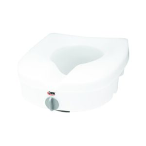 Carex E-Z Lock™ Raised Toilet Seat with Built-In Hand Grips - 15-1/2 x 17 Inches, White