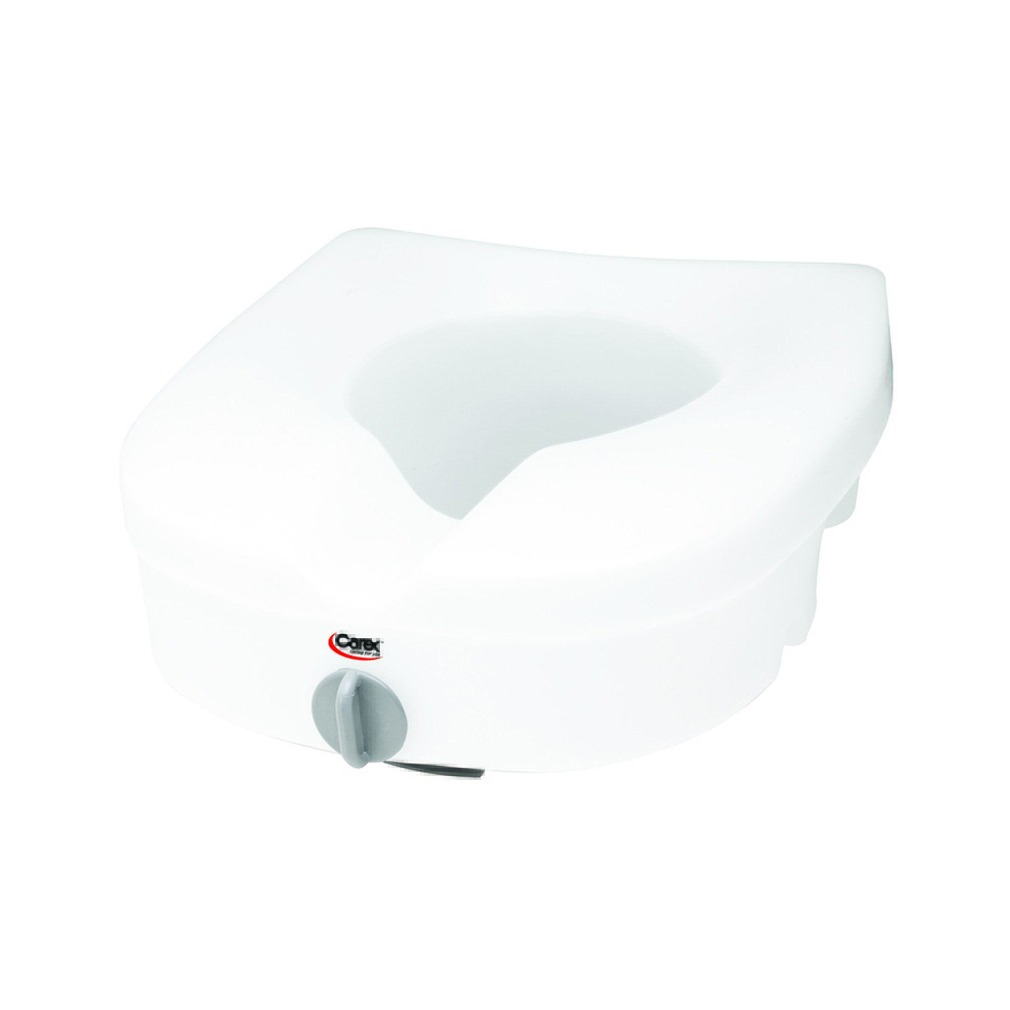 Carex E-Z Lock™ Raised Toilet Seat with Built-In Hand Grips - 15-1/2 x 17 Inches, White