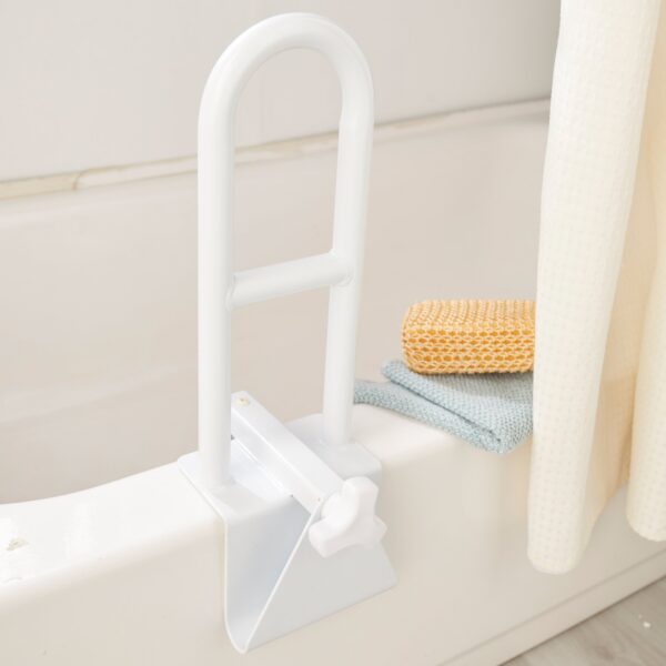 McKesson 146-12036 Bathtub Grab Bar, 14.5-Inch White Steel, Safety Support with Adjustable Clamp Mount - Image 5