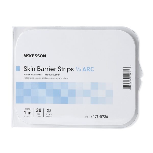 McKesson Skin Barrier 1/3 Arc Strip – Flexible, Water-Resistant Ostomy Skin Barrier for Secure Pouching - Image 2