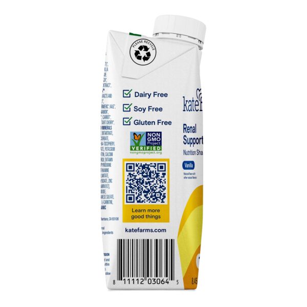 Kate Farms Renal Support 1.8 Vanilla Nutrition Shake - 8.45 oz Carton - Image 3