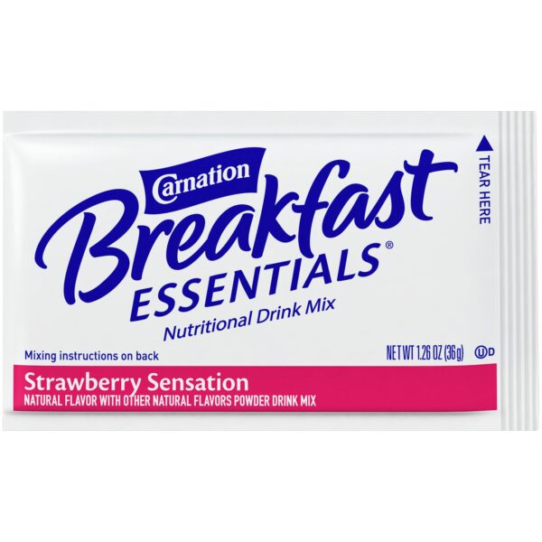 Carnation Breakfast Essentials Strawberry Nutritional Drink by Nestle, 1.26 oz Individual Pack - Image 2