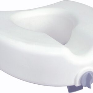 Drive™ Premium Raised Toilet Seat, 17 x 16.5 x 4.5 Inches, White, Weight Capacity 300 lbs