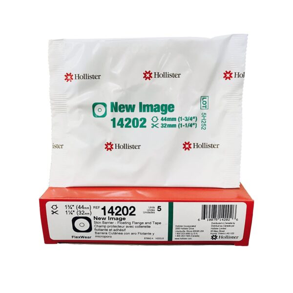 New Image™ Flextend™ Flat Skin Barrier with Floating Flange for Ostomy, 44mm Flange, Green System Match - Image 4