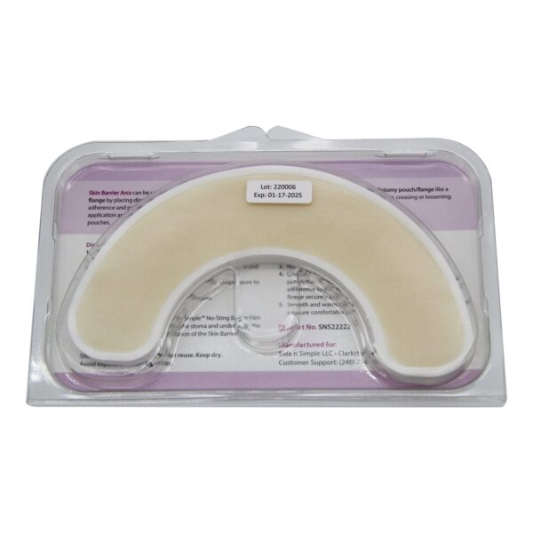 Safe N Simple Skin Barrier Arc - 1 Inch Waterproof Hydrocolloid Strips, Skin Friendly & Water Resistant - Image 4