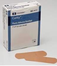 Curity* Tan Adhesive Strip Bandages, 1 x 3 Inch - Sterile, Porous Skin-Breathable First Aid Solution