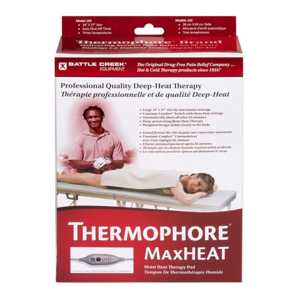 Thermophore MaxHEAT Moist Heating Pad 14 x 27 inches for Back, Hip, Leg, and Shoulder Relief - Image 2