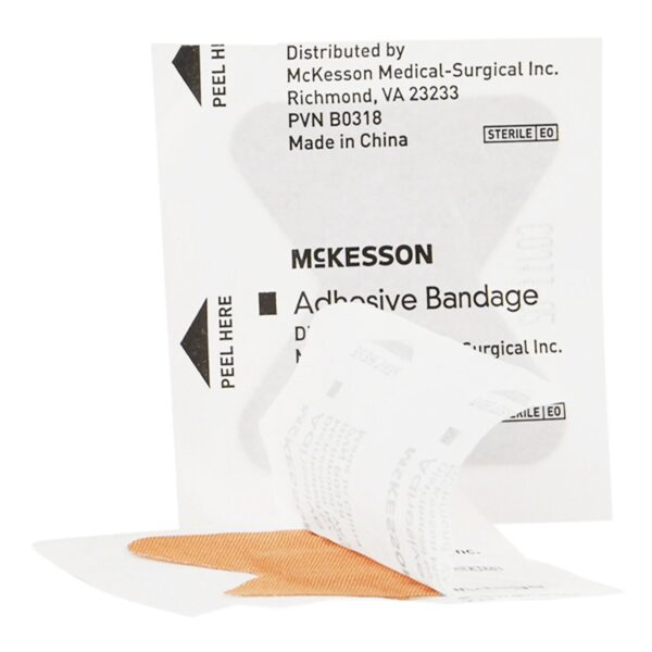 McKesson Fingertip Tan Adhesive Bandages, Small - Sterile, Nonstick, Secure Fit - Image 2