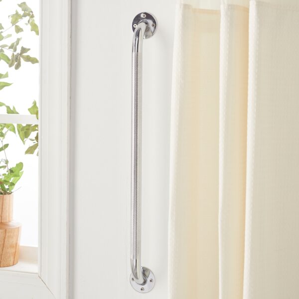 Drive™ Wall Grab Bar, Chrome Finish, 24 Inch - Durable Safety Support for Bathroom and Mobility Needs - Image 6