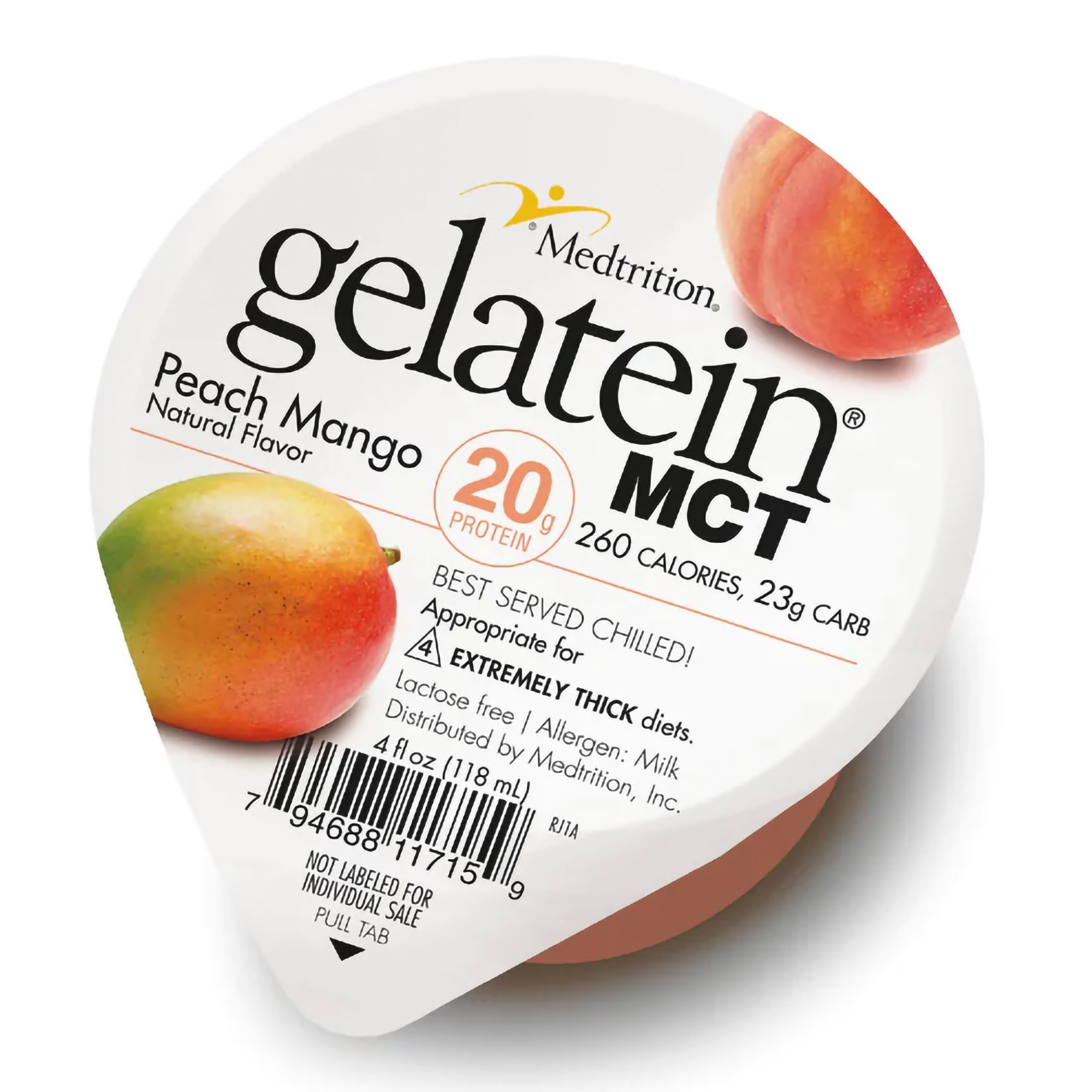 Gelatein? MCT Peach Mango Protein Gel Supplement - 4 oz Cups (30/Case)