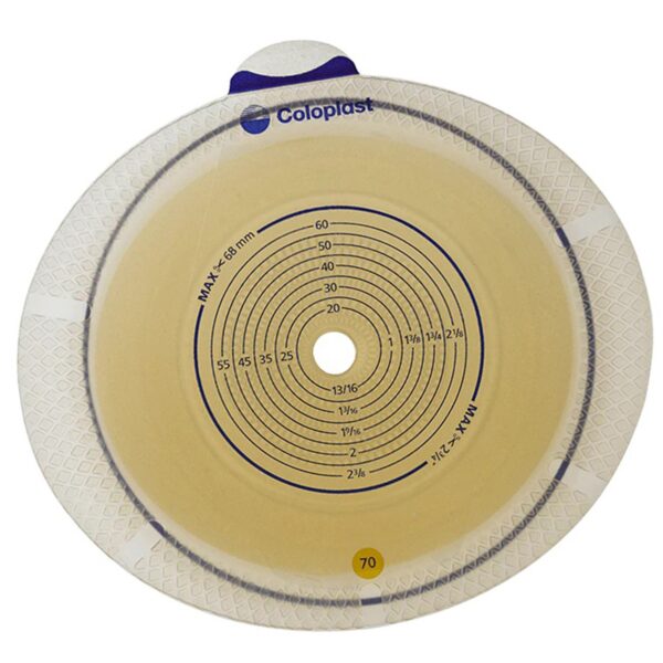 SenSura® Flex Xpro Flat Ostomy Barrier, Trim to Fit, 10-68 mm, Yellow - Costa Rica - Image 2