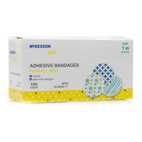 McKesson Kids* Round Adhesive Spot Bandages - 1 Inch Assorted Prints, Sterile, Latex-Free - Image 6