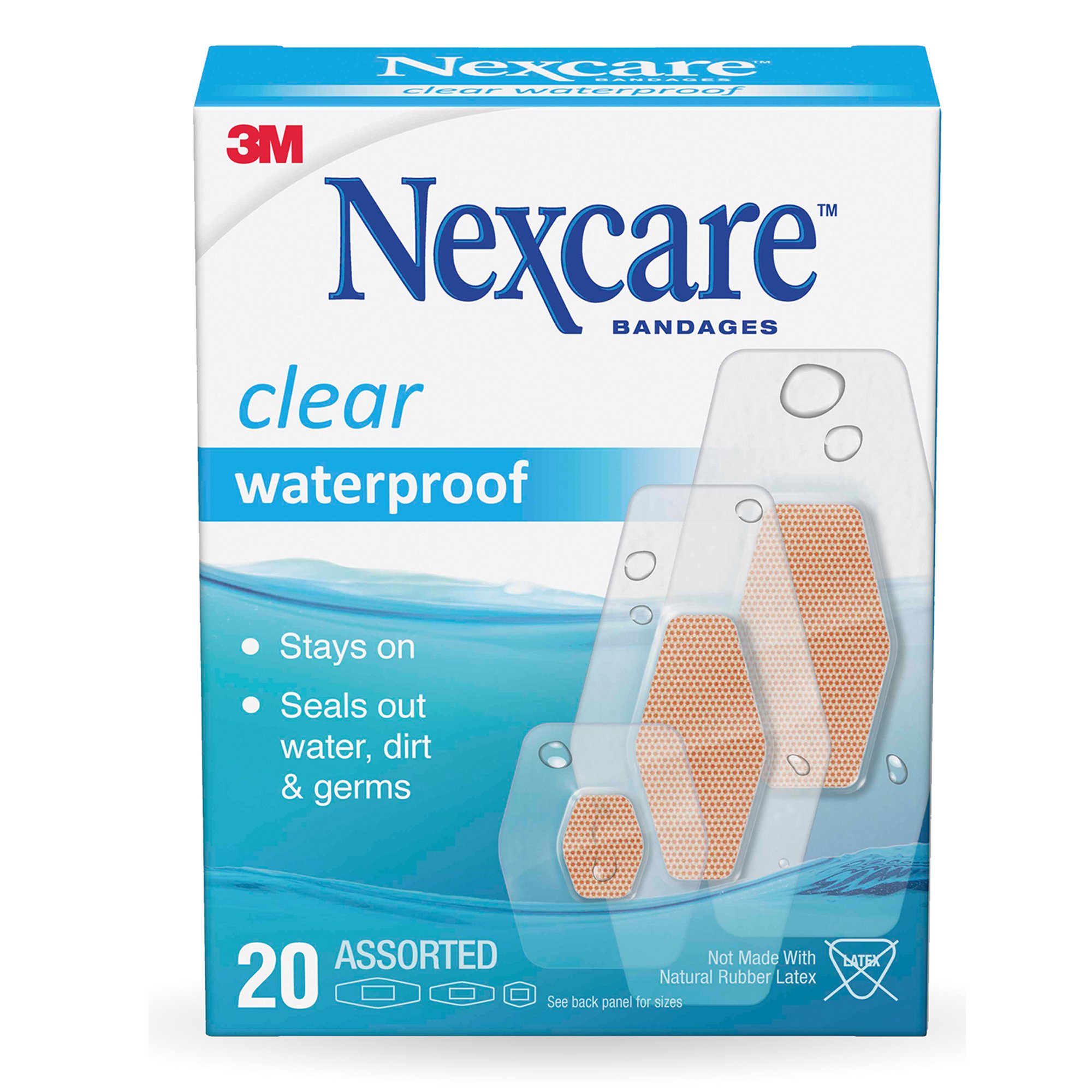 3M* Nexcare* Waterproof Adhesive Bandages Assorted Sizes - Durable, Flexible, and Waterproof First Aid Solution