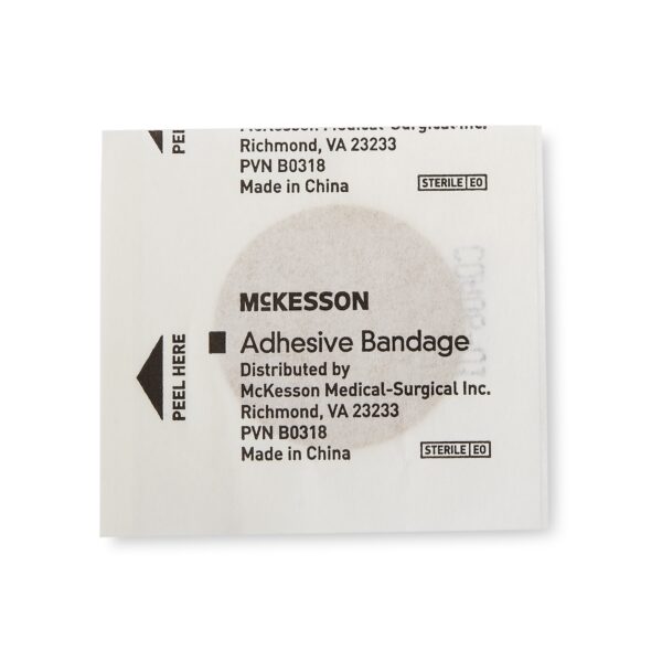 McKesson Round Tan Adhesive Spot Bandage - 1 Inch Diameter, Sterile, Non-Latex, 100 Pack - Image 3