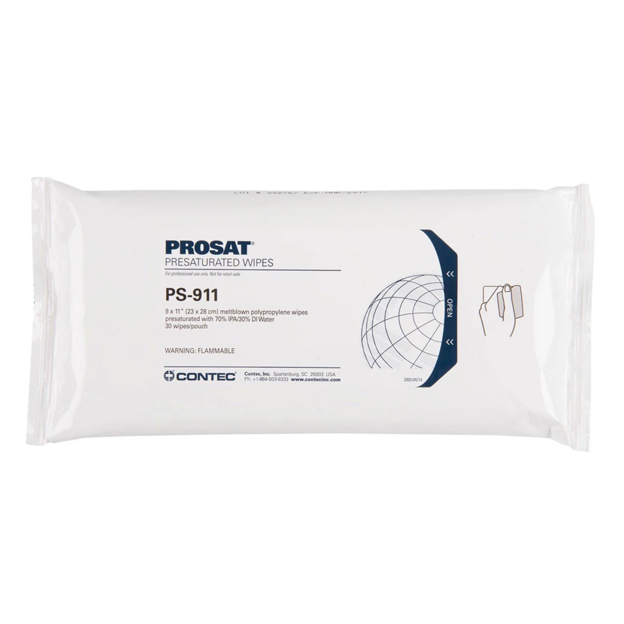 ProSat® Presaturated Wipes 9 x 11 inches for Surface Disinfection, 30 Count
