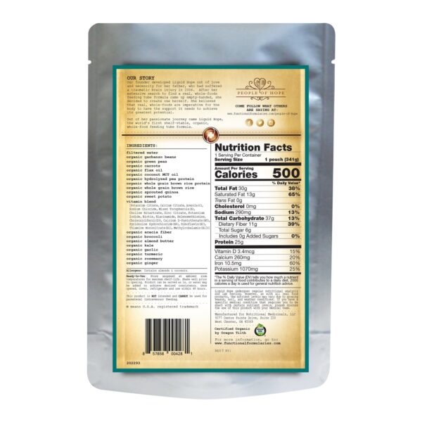 Liquid Hope Peptide Formula Organic Food Enteral Tube Supplement 12 oz - Image 2