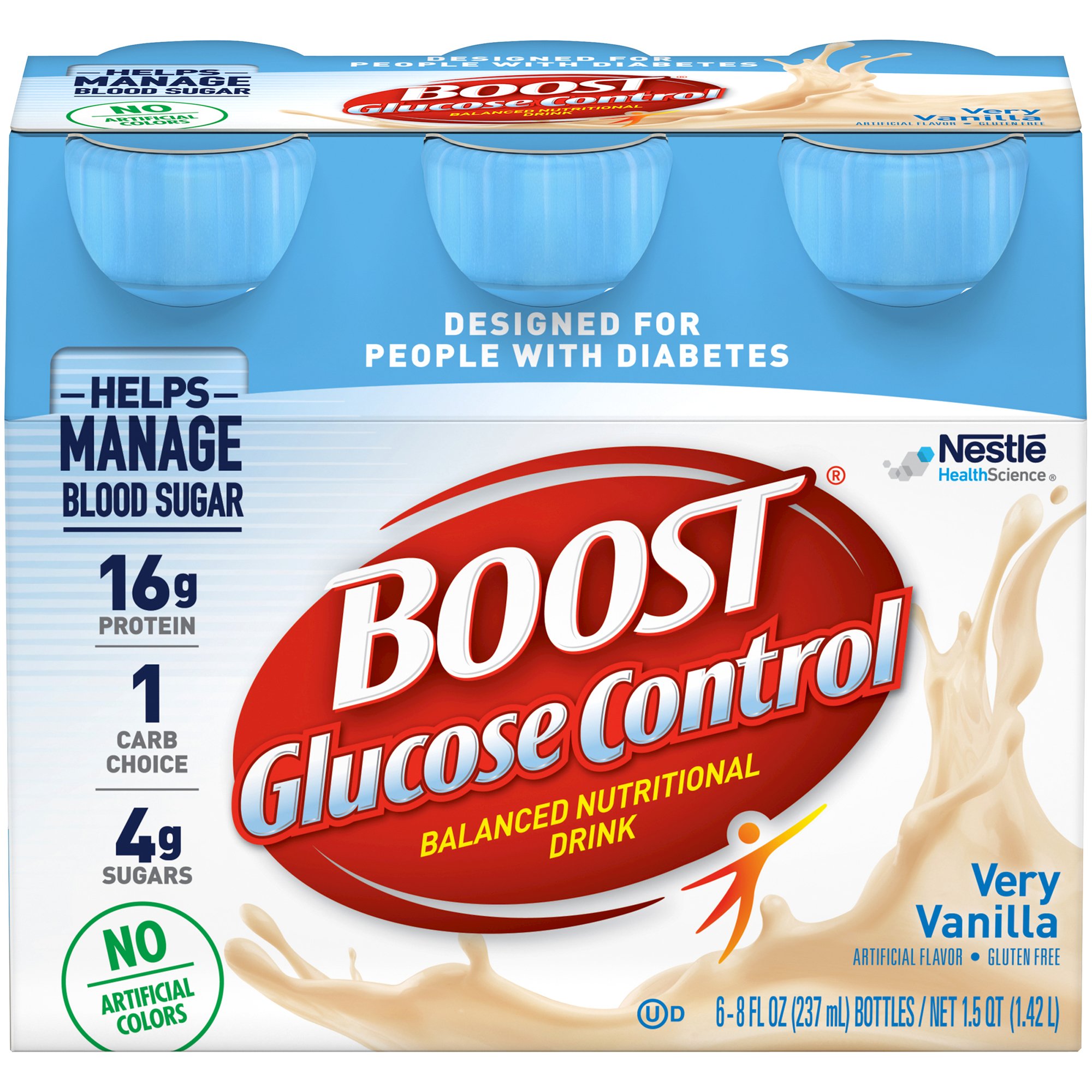 Boost Glucose Control Vanilla Nutritional Drink - 8 oz Bottle, Low Sugar, Diabetes Support