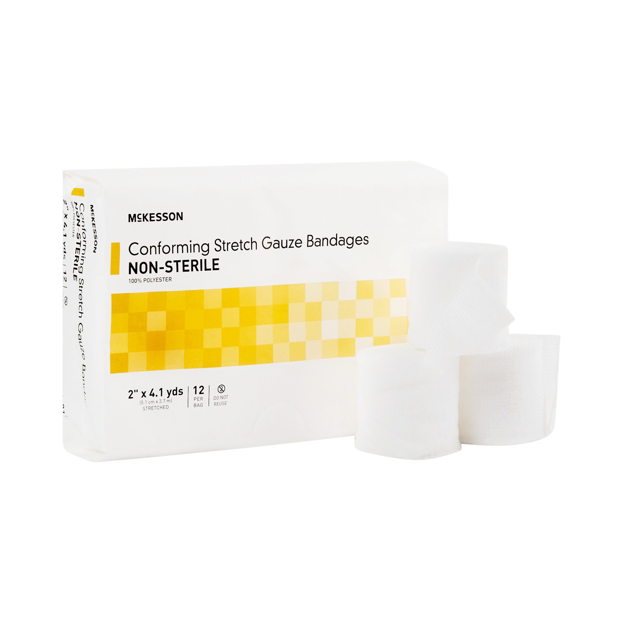 McKesson Conforming Bandage, 2 Inch x 4-1/10 Yard, NonSterile Polyester Roll for Wound Care