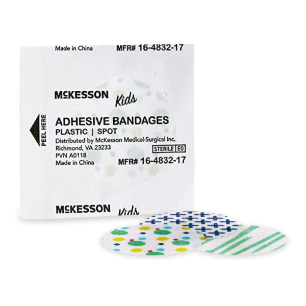 McKesson Kids* 1-Inch Round Adhesive Spot Bandages with Assorted Prints - Image 2