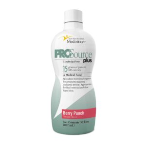 ProSource Plus Berry Punch Collagen and Whey Protein Liquid Supplement, 30 oz Bottle