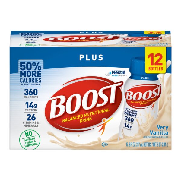 Boost Plus Vanilla Nutritional Drink * 8 oz. Bottles (12/Pack) by Boost - Image 2