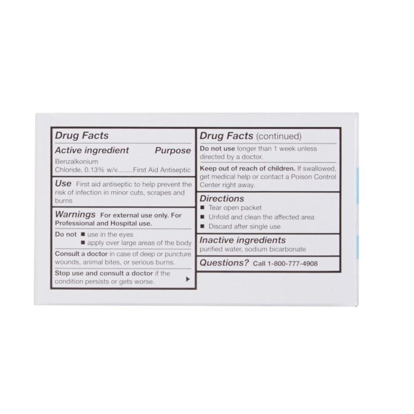 McKesson Benzalkonium Chloride Antiseptic Skin Wipes – 5 x 7 Inch Sterile Towelettes (100 Count) - Image 2