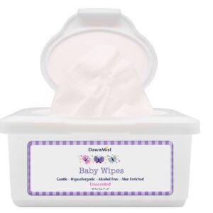 DawnMist Unscented Baby Wipes, 6.5 x 8.5 inches, 80 Count Tub – Gentle, Alcohol-Free Skin Care by DawnMist