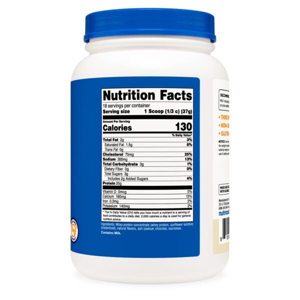 Nutricost Whey Protein Concentrate 1.5 lb Canister - Natural Protein Powder for Adults - Image 3
