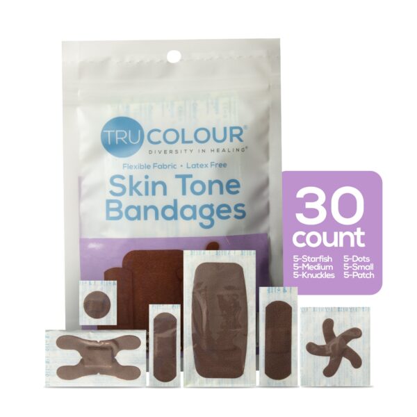 Tru-Colour Dark Brown Adhesive Bandages Assorted Shapes and Sizes - Image 3