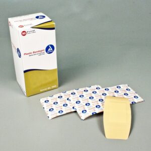 Dynarex? Tan Adhesive Strip Bandage, 2 x 4.5 Inches, Sterile, Non-Stick Pad for Minor Wounds