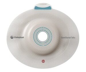SenSura® Mio Click Convex Deep Ostomy Barrier with 1-3/8 Inch Opening – Gray, 60 mm Flange, Blue Code System