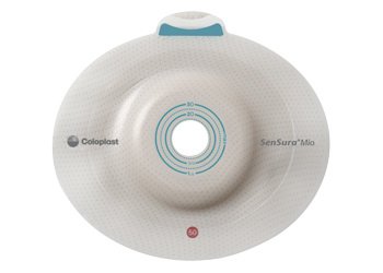 SenSura® Mio Click Convex Deep Ostomy Barrier with 1-3/8 Inch Opening – Gray, 60 mm Flange, Blue Code System
