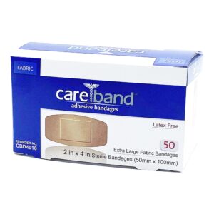 Careband* Tan Adhesive Bandage Strip 2 x 4 Inches, Pack of 50