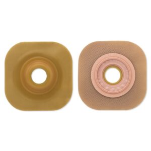 New Image™ FlexWear Convex Skin Barrier with Tape Border – 70mm Flange, Up to 2 Inch Opening, Beige, 5 x 5 Inches
