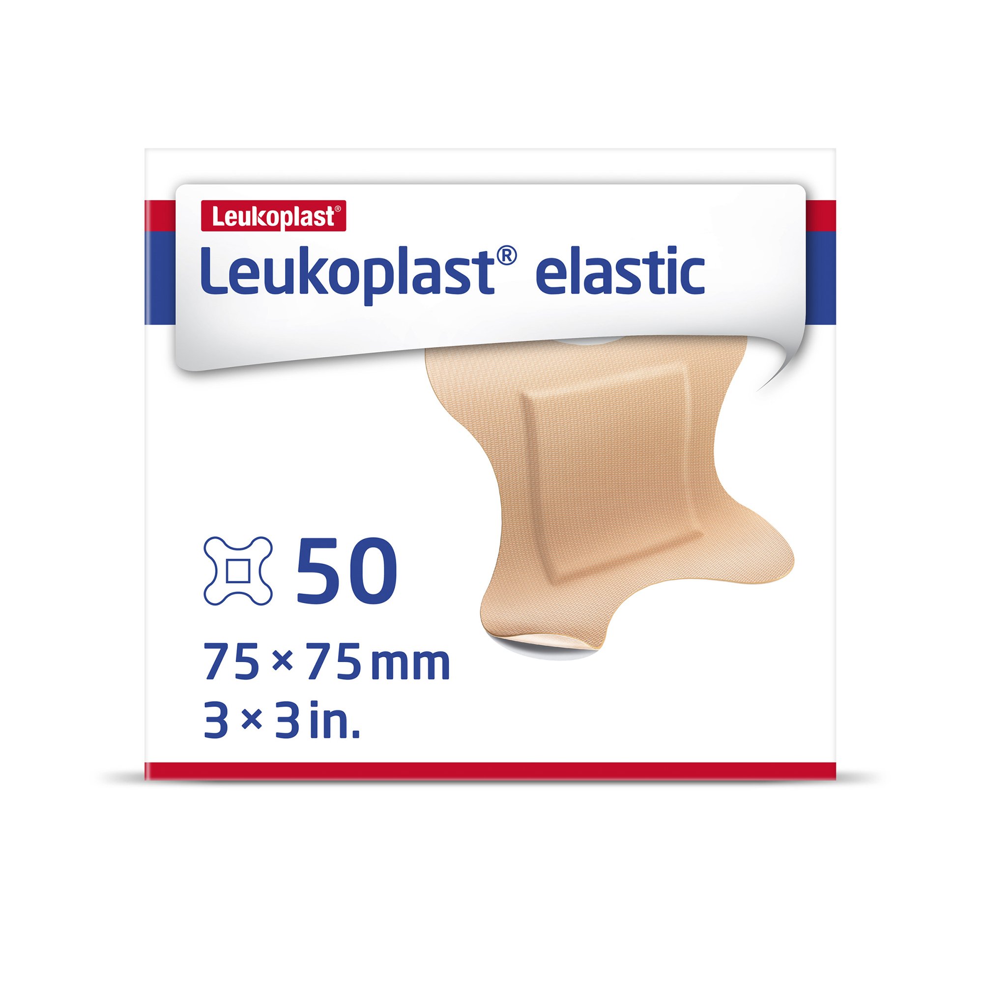 Leukoplast? Elastic 3 x 3 Inch Four-Wing Adhesive Bandage - Sterile, Flexible Wound Care Solution