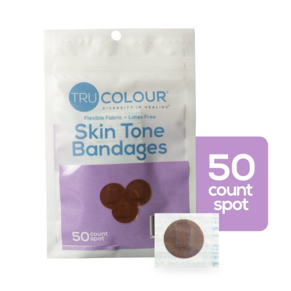 Tru-Colour? Dark Brown Adhesive Spot Bandages * Waterproof Fabric Wound Care (50 Pack) - Image 3