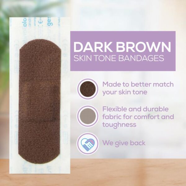 TruColour? Dark Brown Adhesive Bandages, 1 x 3 Inch for Discreet Wound Care - Image 3