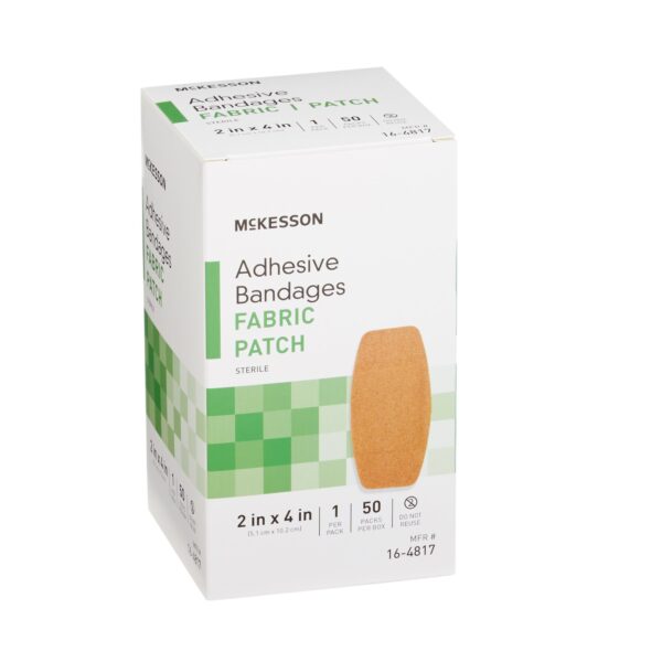 McKesson Tan Adhesive Bandage, 2 x 4 Inch - Comfortable Fabric Wound Cover - Image 6
