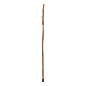 Brazos* Hickory Rustic Walking Stick - 58 Inch Durable Hiking Cane with Leather Loop and Rubber Ferrule