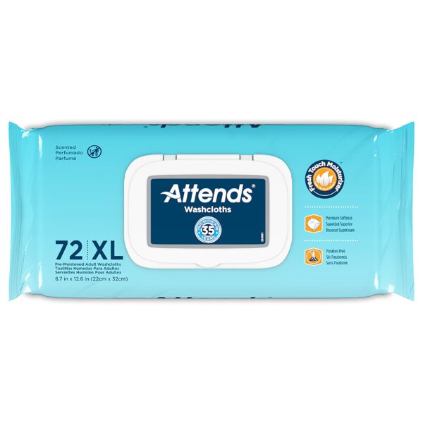Attends® Scented Personal Cleansing Wipes with Aloe and Vitamin E, 7.8 x 11.8 Inches, Pack of 72 - Image 4